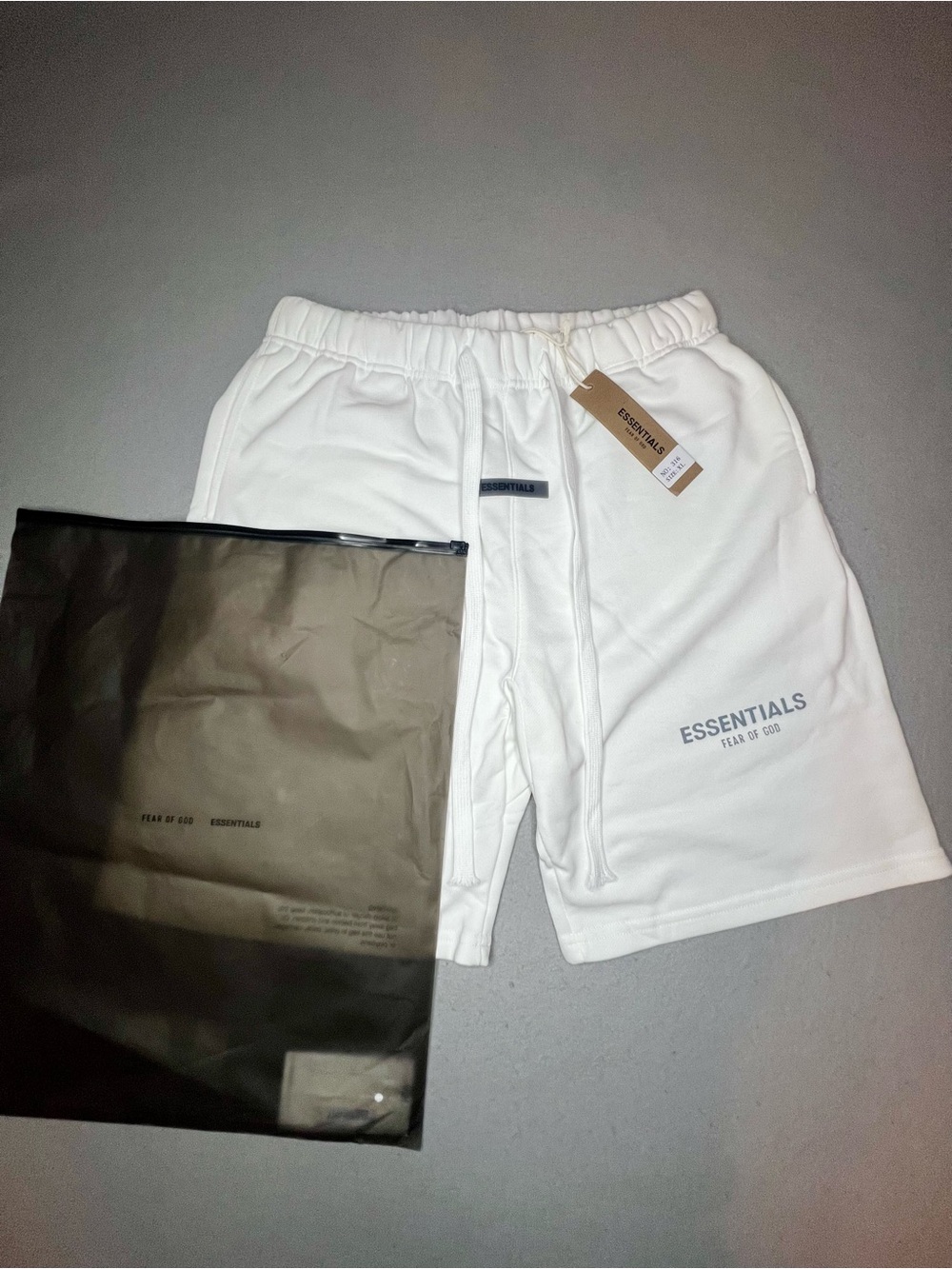 Fear of God Essentials White Sweatshorts Size XL Brand New With Tags